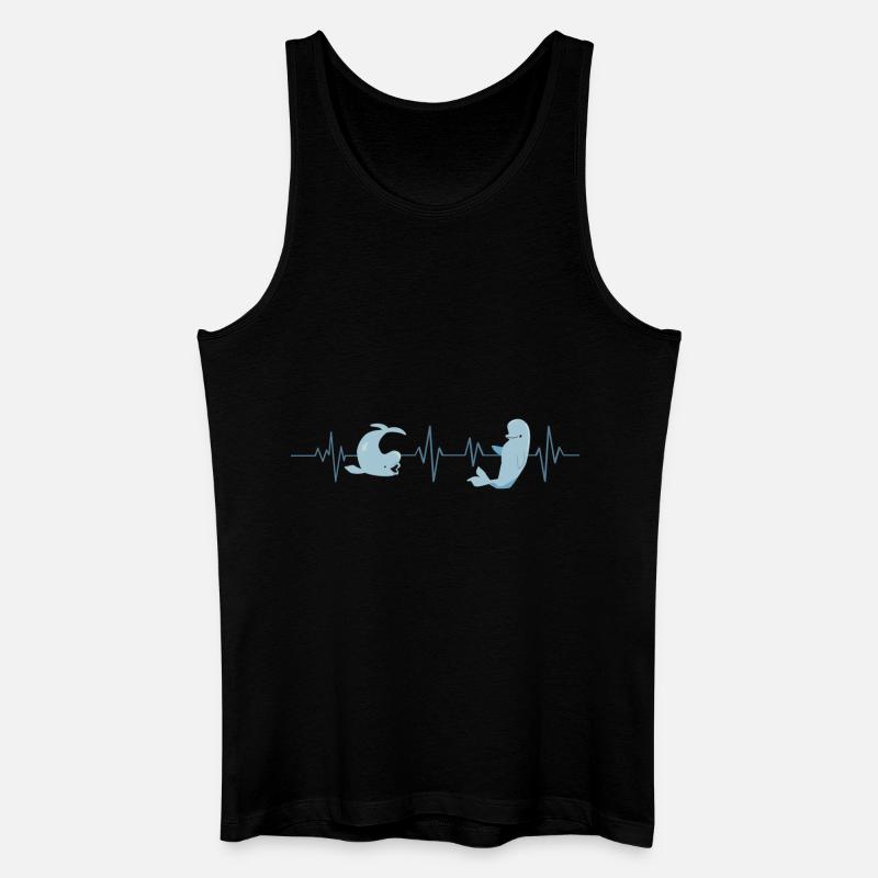 Beluga Heartbeat - Geschenkidee - Männer Bio Tank Top - Schwarz