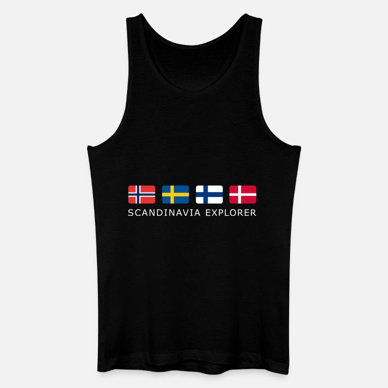 SCANDINAVIA EXPLORER white-lettered - Débardeur bio Homme - noir