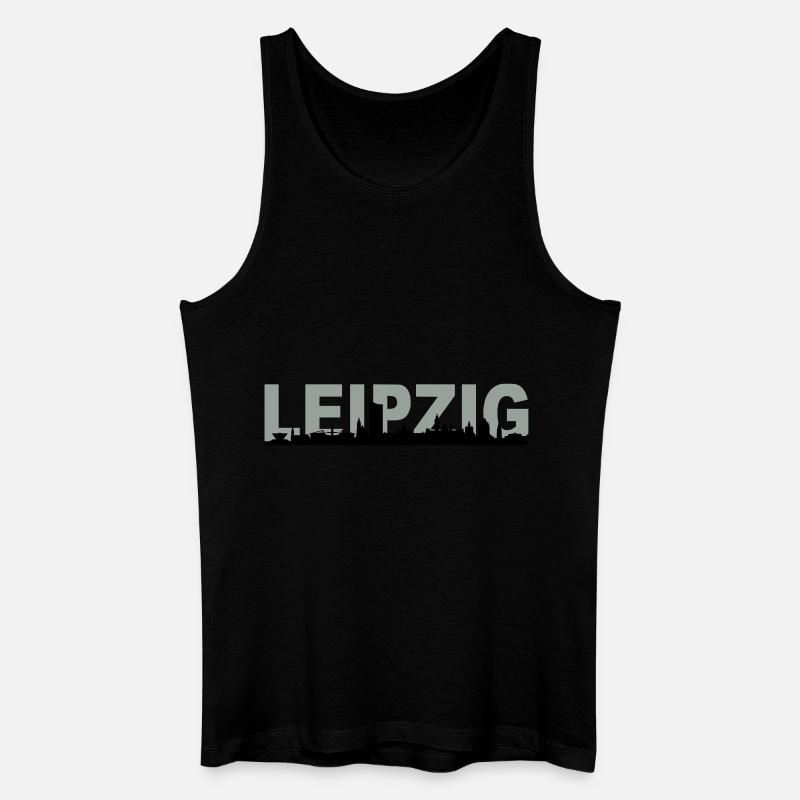 Skyline Leipzig Name - Männer Bio Tank Top - Schwarz