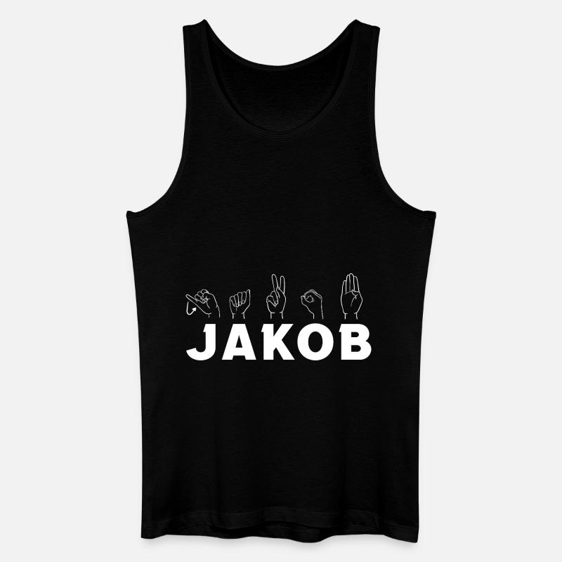 Gebärdensprache Jakob - Männer Bio Tank Top - Schwarz