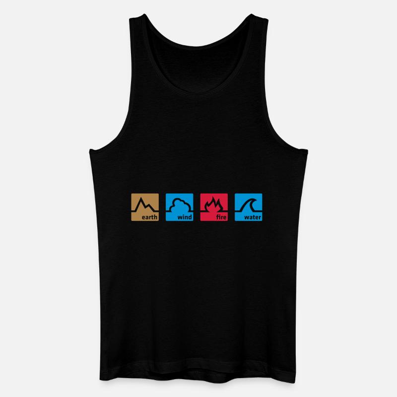 Erde Wind Feuer Wasser - Männer Bio Tank Top - Schwarz