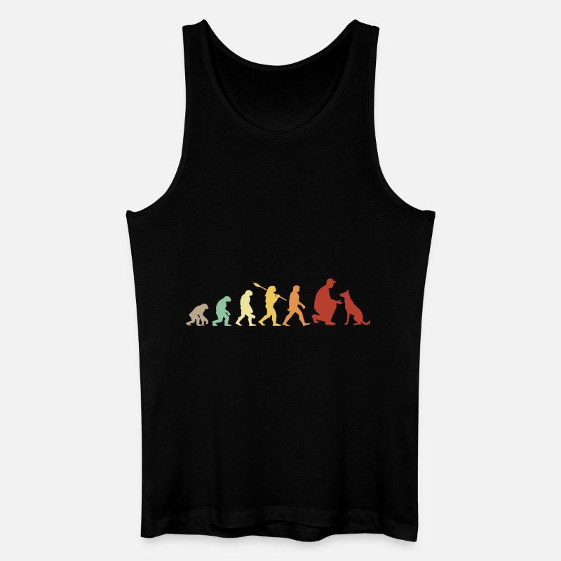 Evolution Lustiger Belgischer Malinois-Schäferhund - Männer Bio Tank Top - Schwarz