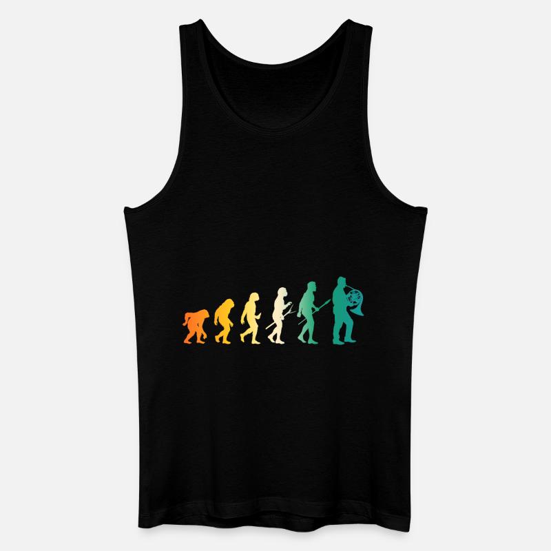 Hornist Evolution Waldhorn - Männer Bio Tank Top - Schwarz