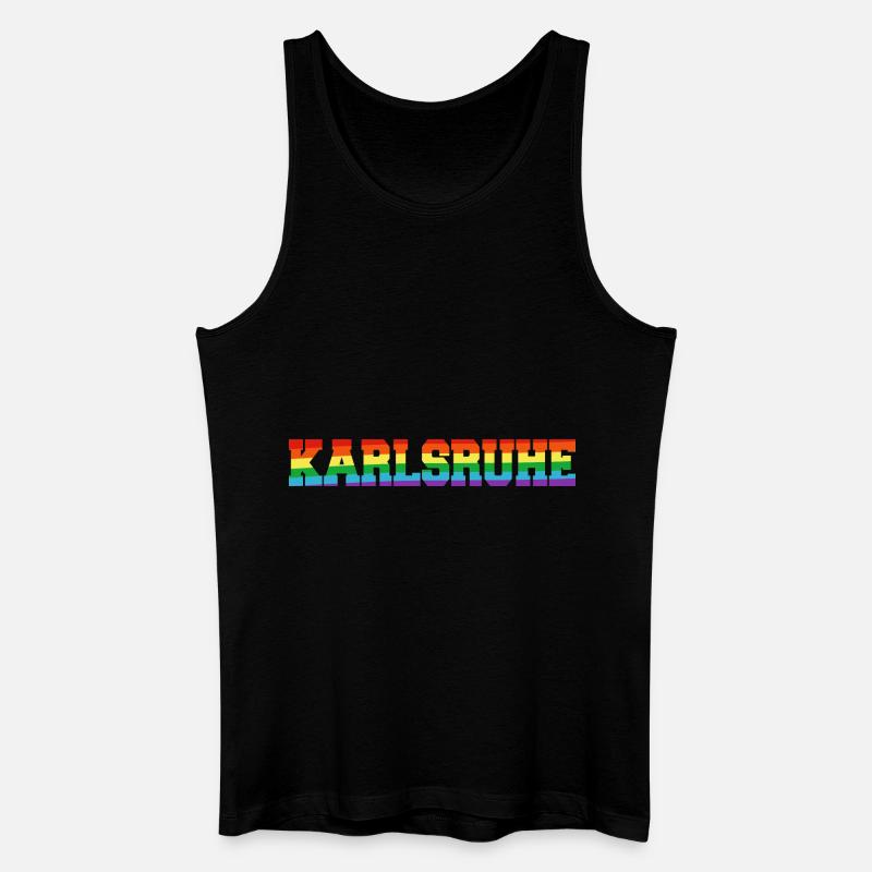 Karlsruhe Regenbogenfahne - Männer Bio Tank Top - Schwarz