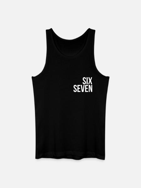 67 "six seven" text - Männer Bio Tank Top - Schwarz