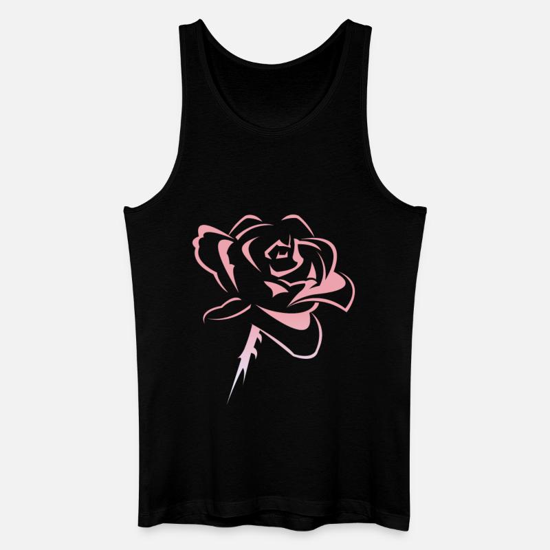 Blume,Rose - Männer Bio Tank Top - Schwarz