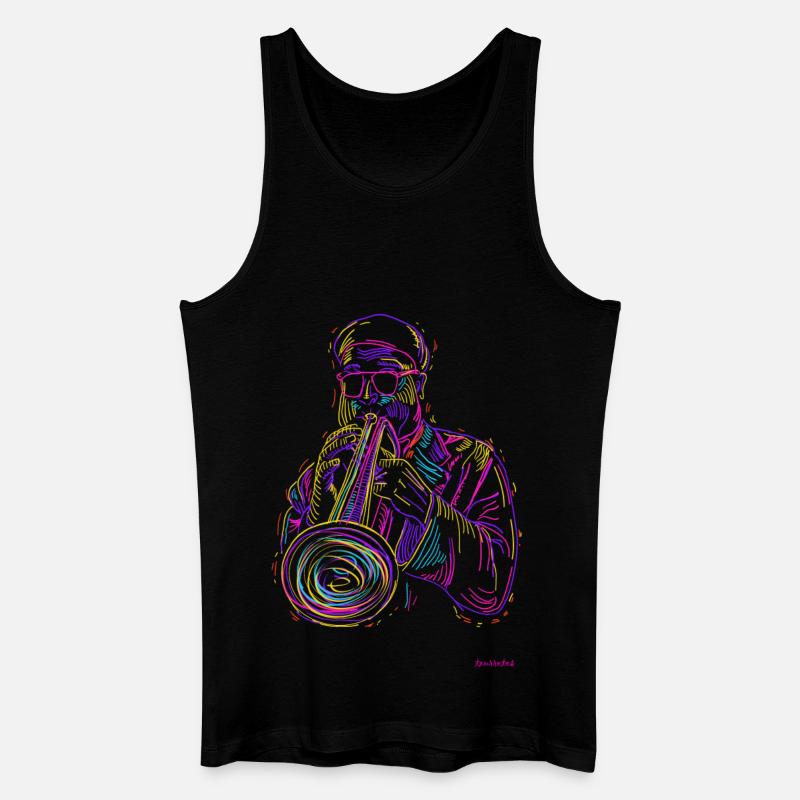 Jazz-Trompete - Männer Bio Tank Top - Schwarz