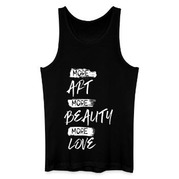 Plus d’Art plus de Beauté plus d’Amour - Débardeur bio Homme - noir - Devant
