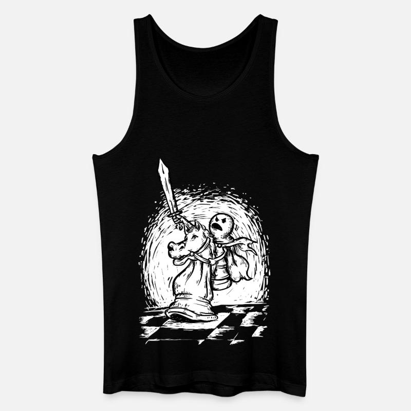 Der letzte Angriff - Bauernreiten, Schachritter - Männer Bio Tank Top - Schwarz