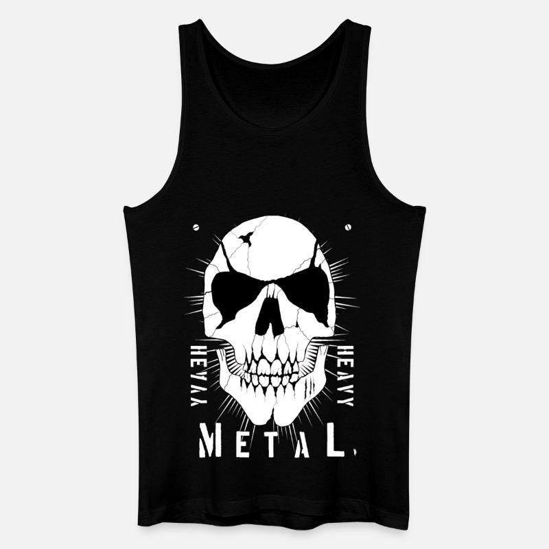 Metallschädel mit Rissen - Männer Bio Tank Top - Schwarz