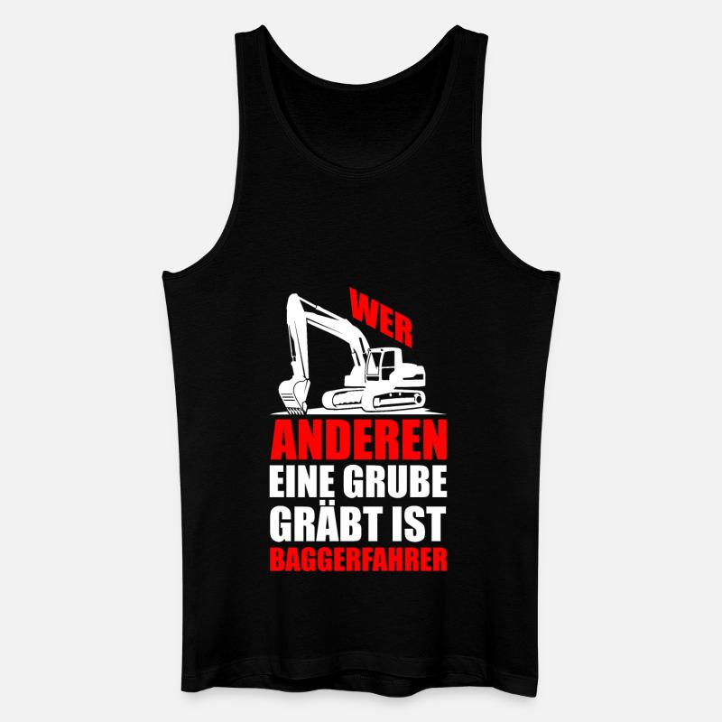 Lustiger Spruch Bagger Baggern Geschenkidee - Männer Bio Tank Top - Schwarz