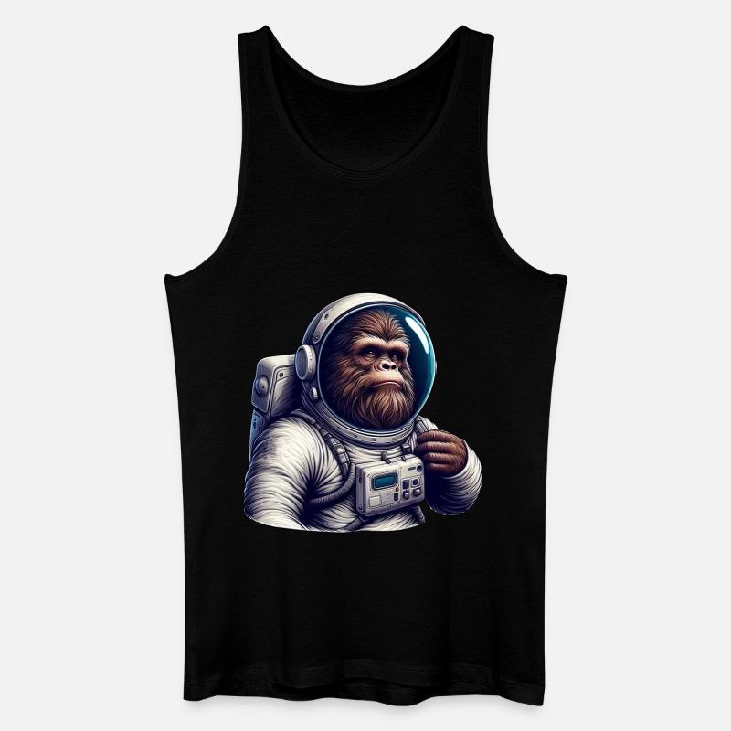 Astronaute gorille dans l’espace - Débardeur bio Homme - noir
