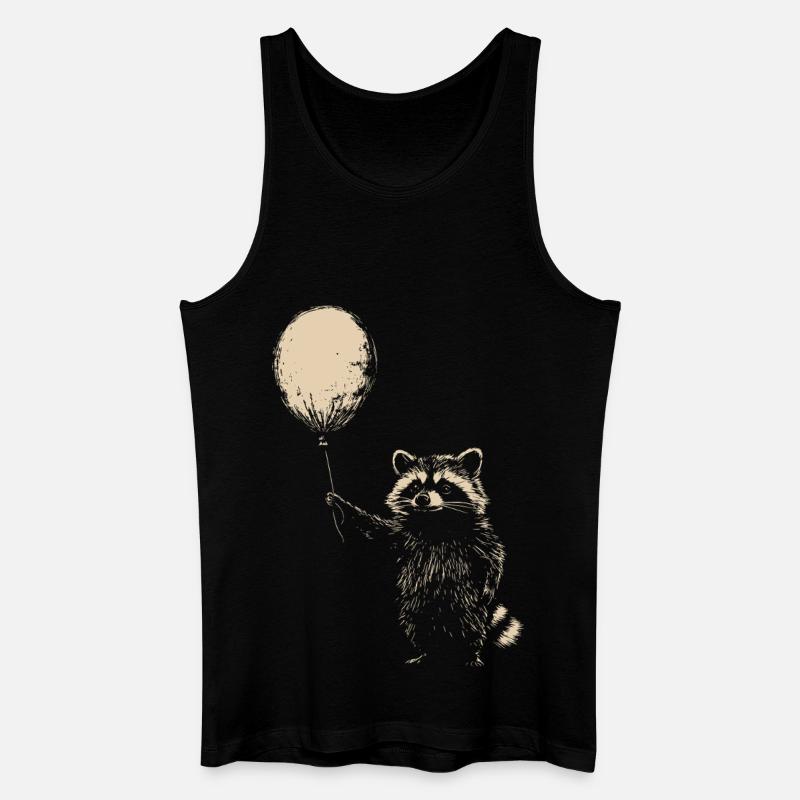 Waschbär mit Luftballon - Männer Bio Tank Top - Schwarz