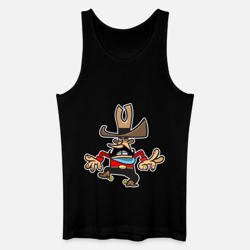Cowboy - Männer Bio Tank Top - Schwarz