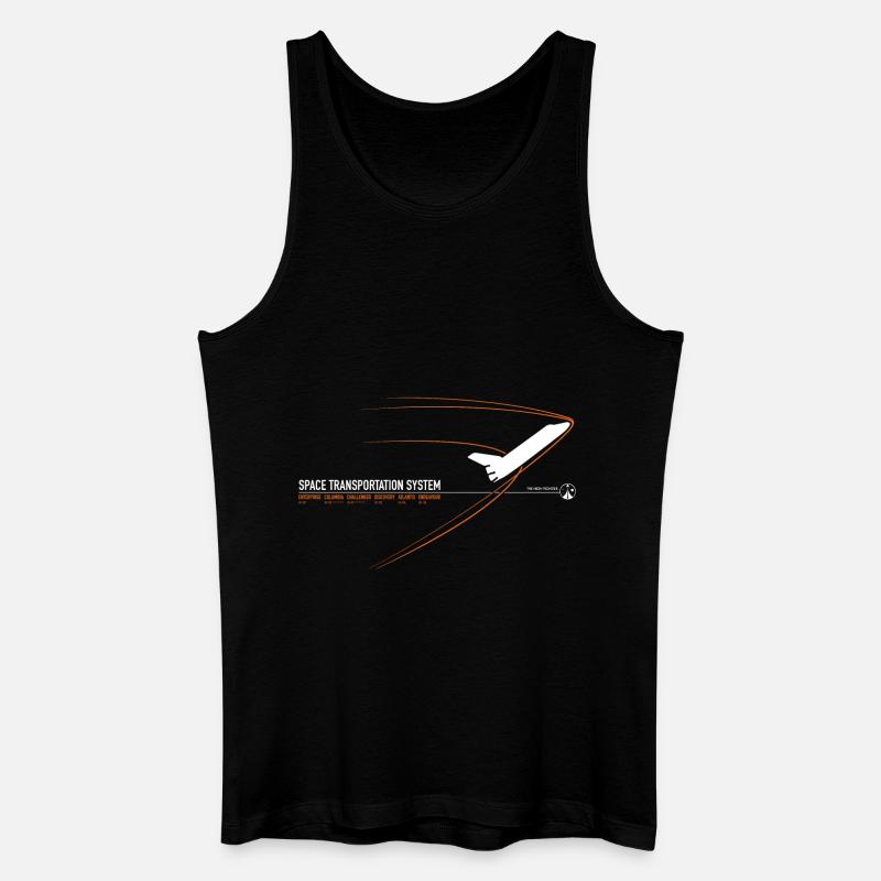 Space Shuttle (Orange print) - Men’s Organic Tank Top - black