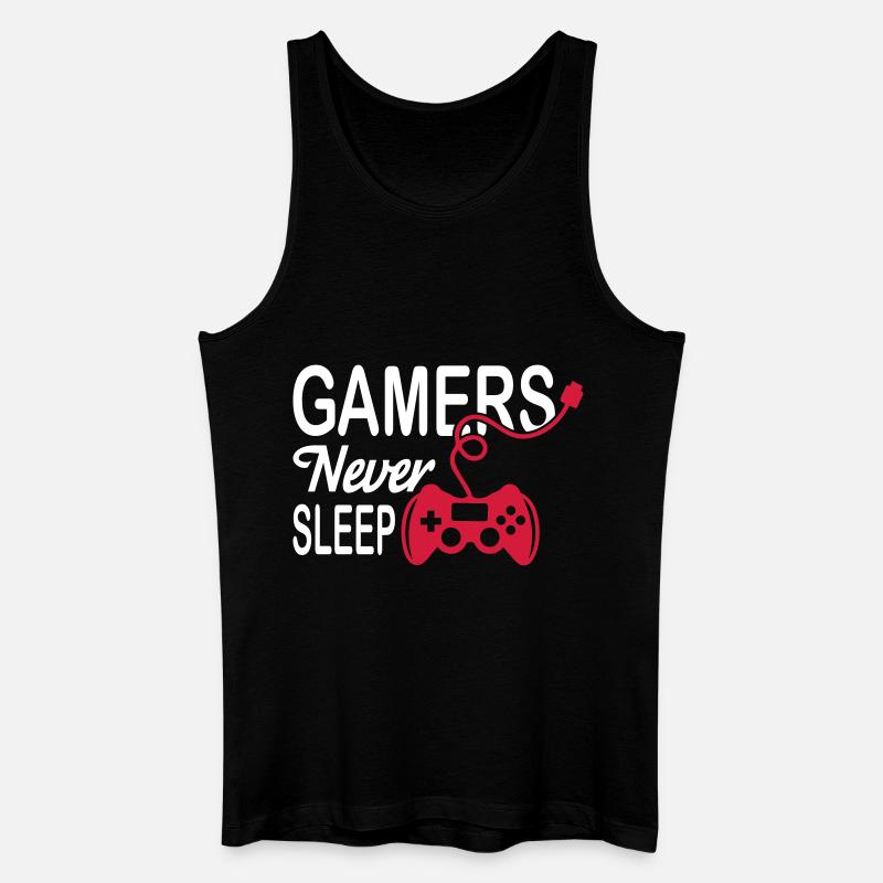 Gamers Never Sleep - Männer Bio Tank Top - Schwarz