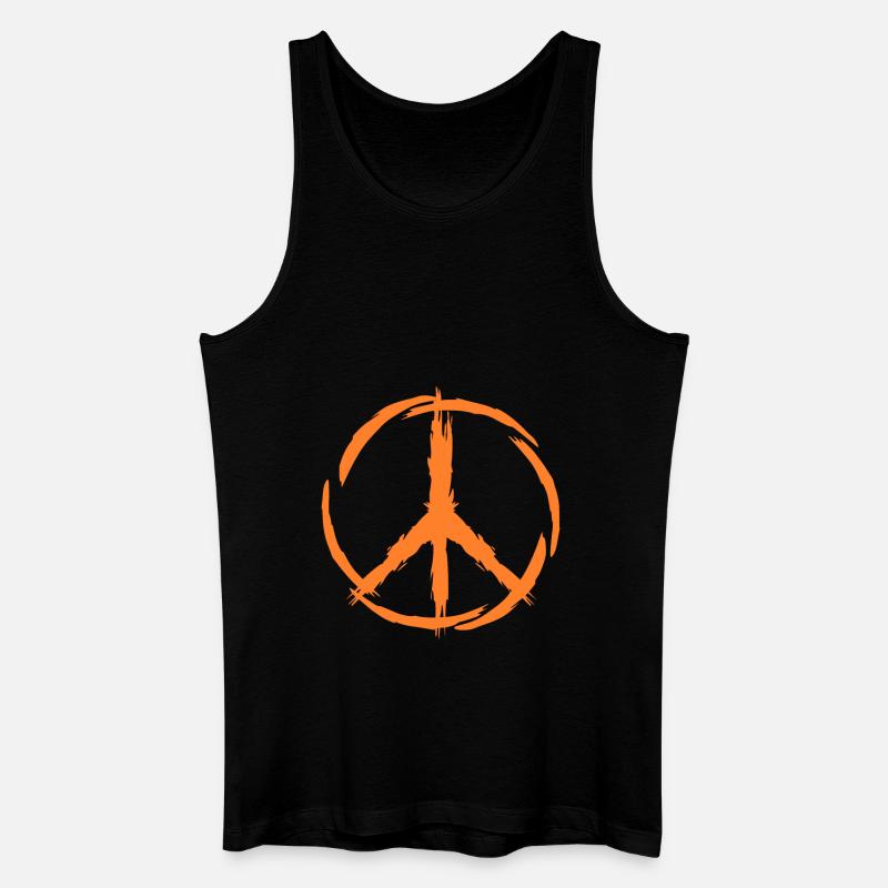 Peace Symbol Zeichen Frieden - Männer Bio Tank Top - Schwarz