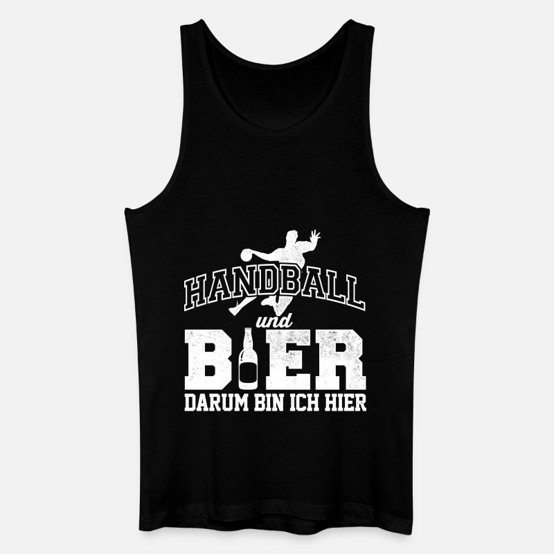 Handball und Bier - Männer Bio Tank Top - Schwarz