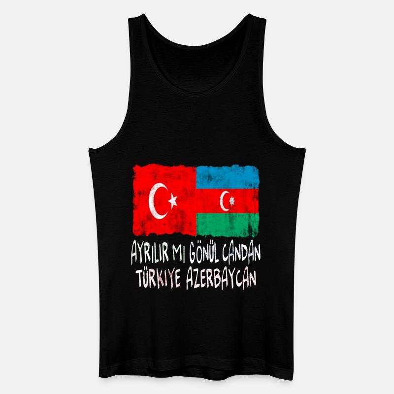 Türkiye Azerbaycan - Männer Bio Tank Top - Schwarz