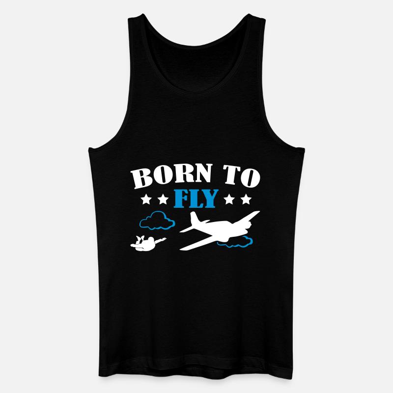 Born To Fly Skydive - Männer Bio Tank Top - Schwarz