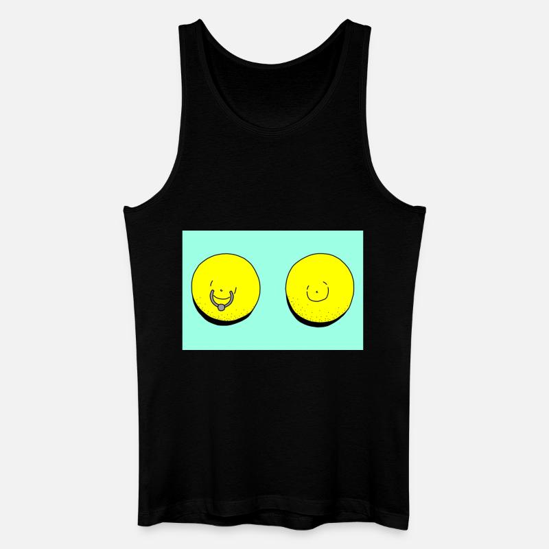 zitrone piercing tuerkis - Männer Bio Tank Top - Schwarz