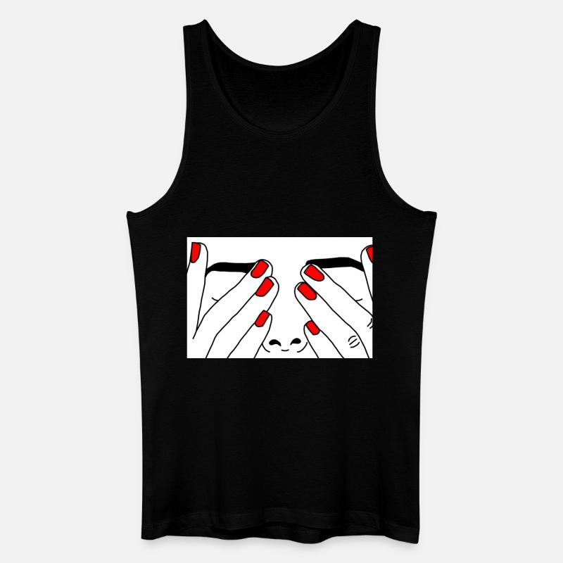 Face red nail - Männer Bio Tank Top - Schwarz