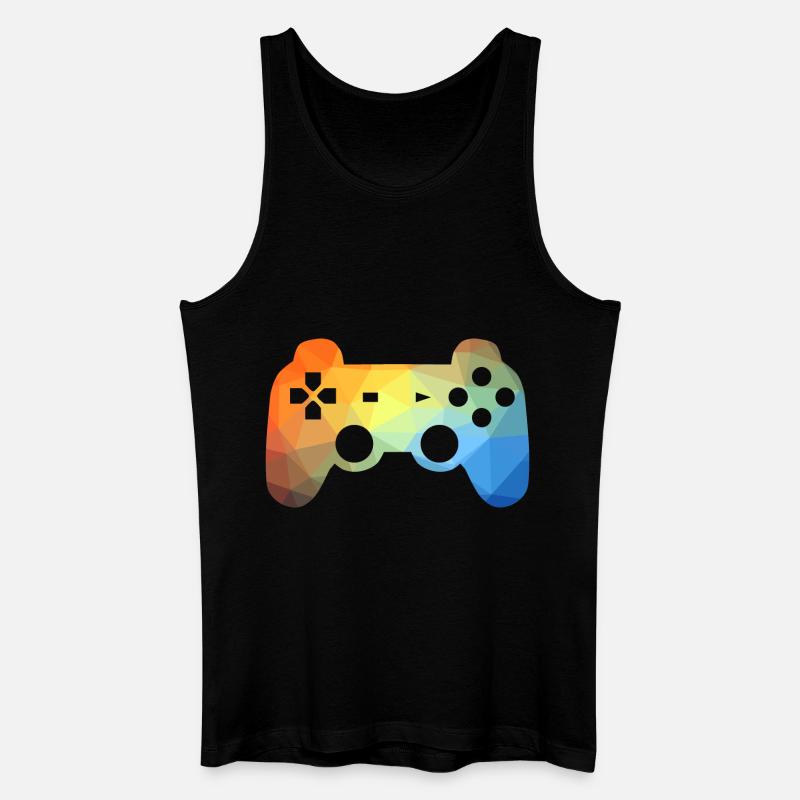 Bunter Gaming Controller - Männer Bio Tank Top - Schwarz