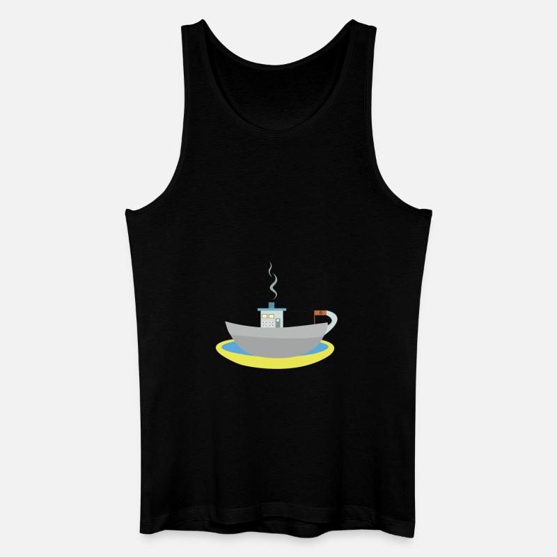 Kaffeetassenschiff - Männer Bio Tank Top - Schwarz