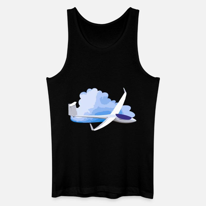 Segelflugzeug mit Wolke Geschenkidee - Männer Bio Tank Top - Schwarz