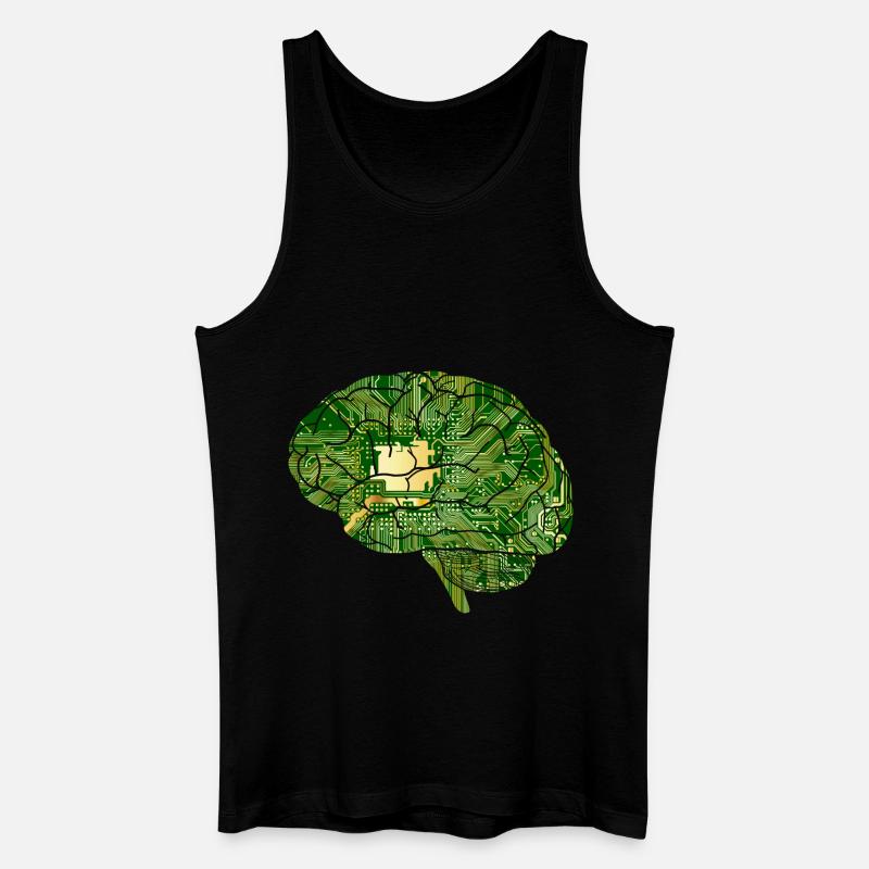Brain - Computer Board - Artificial Intelligence - Men’s Organic Tank Top - black