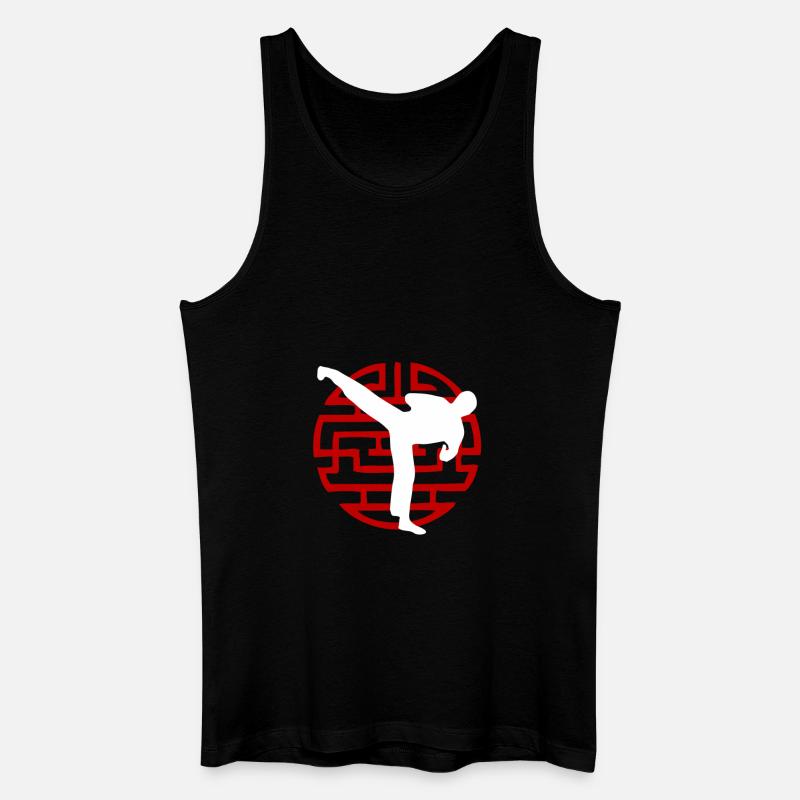 Karate Sidekick - Männer Bio Tank Top - Schwarz