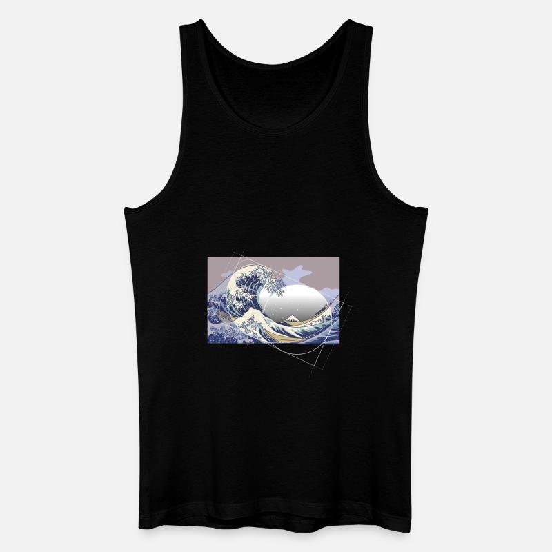 Hokusai Meets Fibonacci - Männer Bio Tank Top - Schwarz