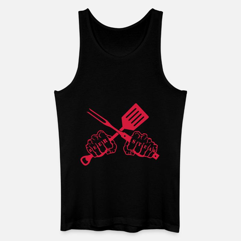 beer & steak - Männer Bio Tank Top - Schwarz