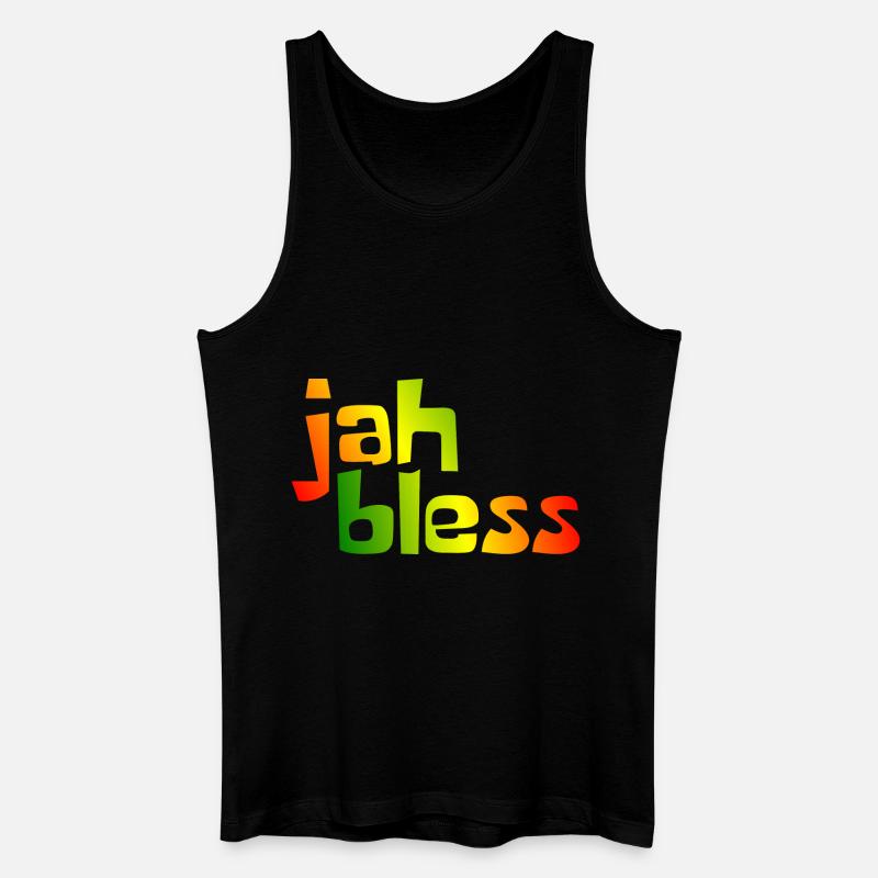 jah bless - Männer Bio Tank Top - Schwarz
