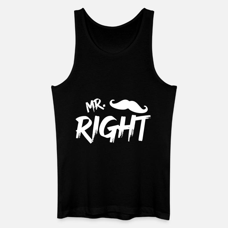 Mr Right mit Bart w - Männer Bio Tank Top - Schwarz