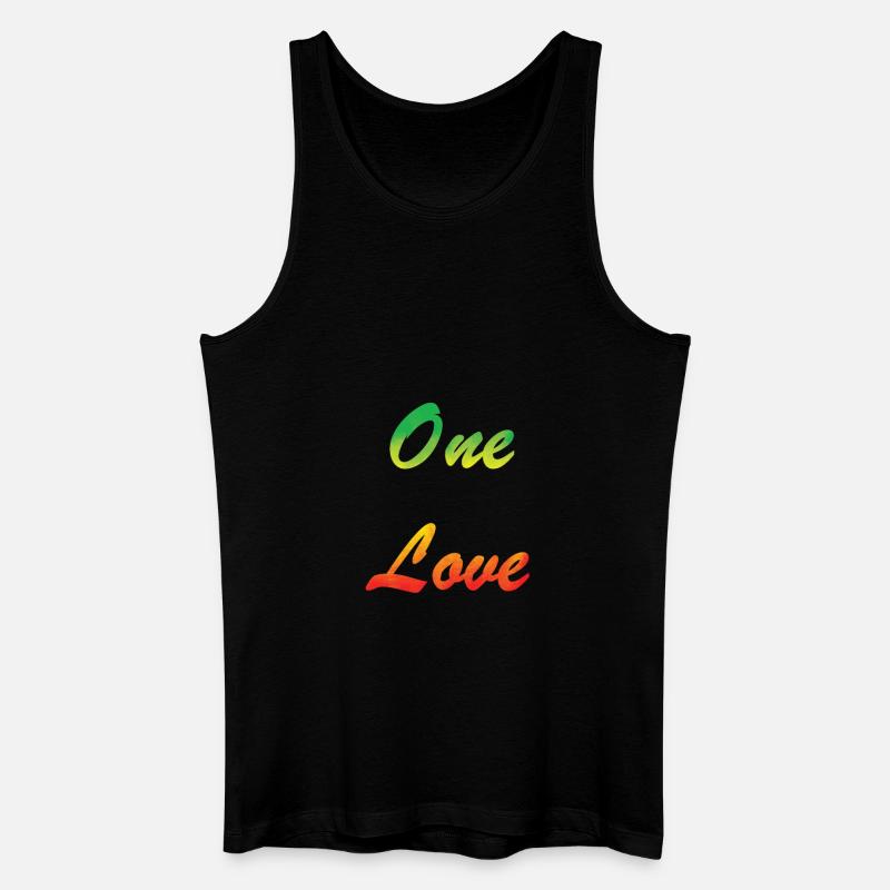 One Love - Männer Bio Tank Top - Schwarz