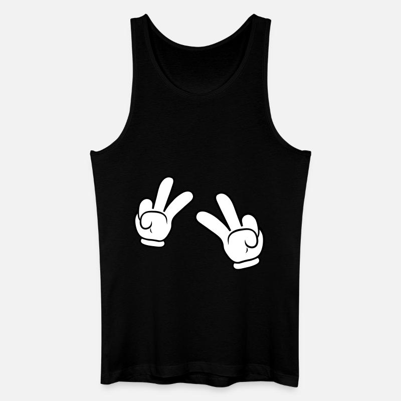 Comic Hands Peace Sign - Men’s Organic Tank Top - black