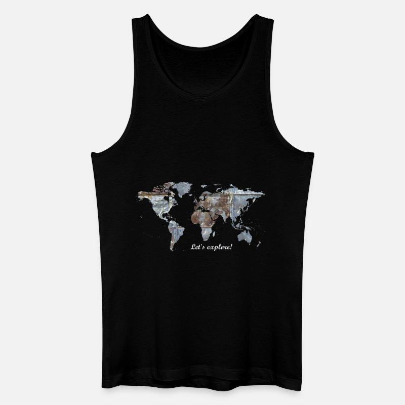 Weltkarte - Let's explore! - Männer Bio Tank Top - Schwarz