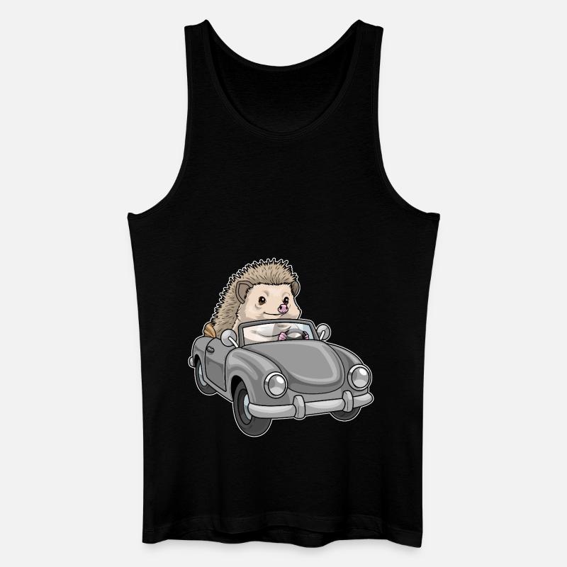 Igel Auto - Männer Bio Tank Top - Schwarz