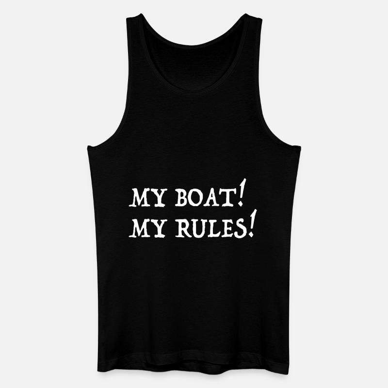 MY BOAT MY RULES - Männer Bio Tank Top - Schwarz