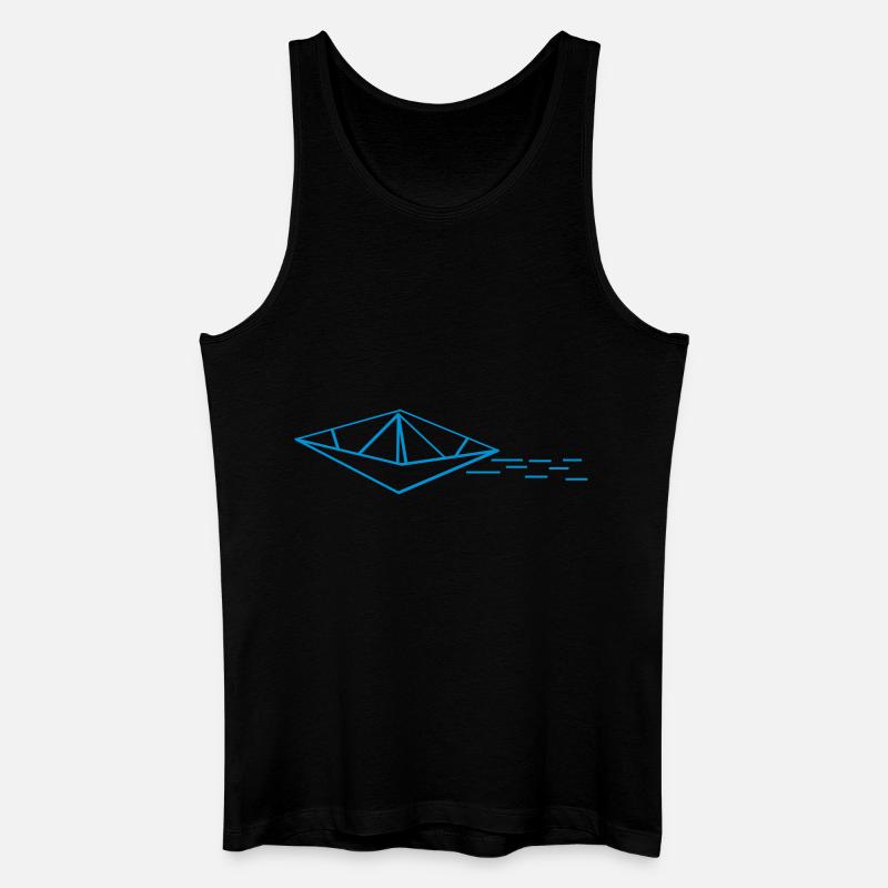 Papierboot - Männer Bio Tank Top - Schwarz