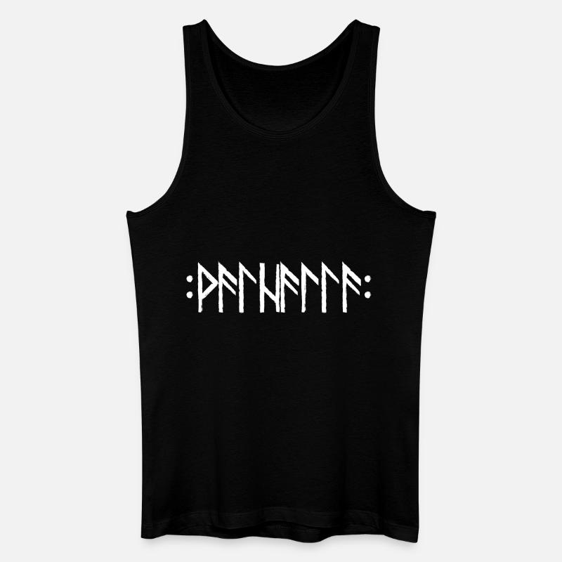 Valhalla in Runen - Männer Bio Tank Top - Schwarz