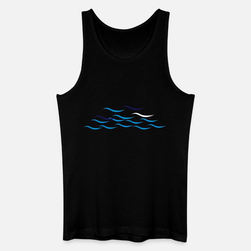 Wellen - Männer Bio Tank Top - Schwarz