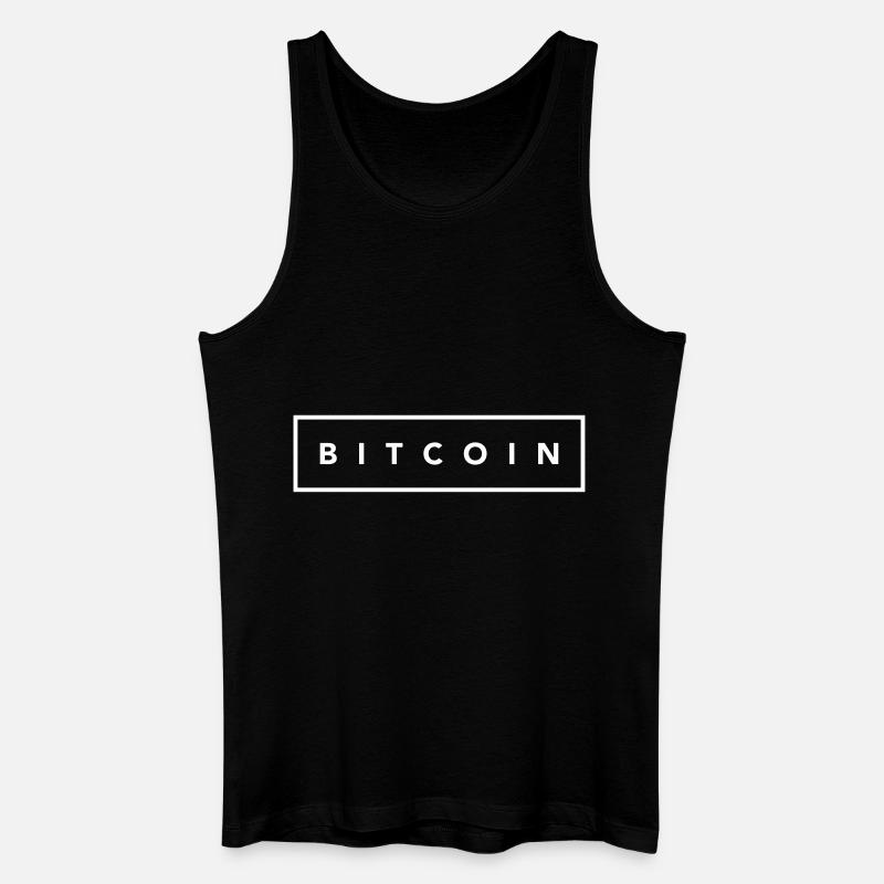 Bitcoin weißes Quadrat - Männer Bio Tank Top - Schwarz