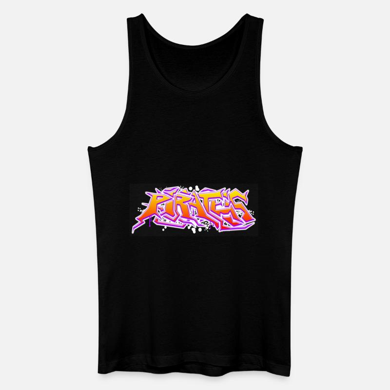 Pirates Graffiti - Männer Bio Tank Top - Schwarz