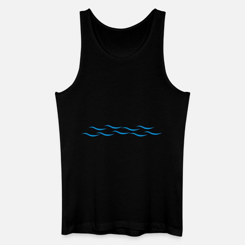 Wellen - Männer Bio Tank Top - Schwarz