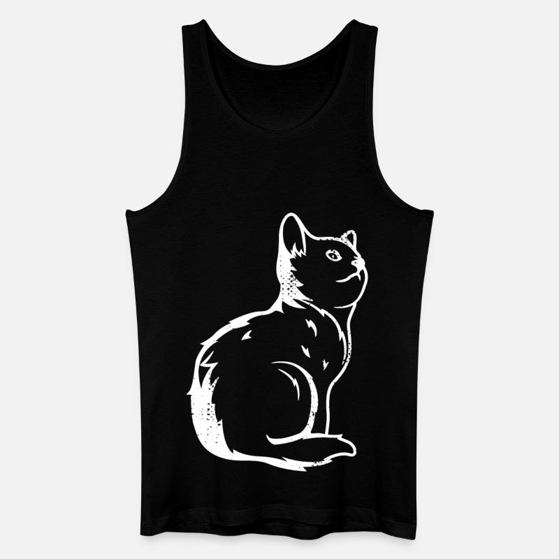 Katze Skizze - Männer Bio Tank Top - Schwarz