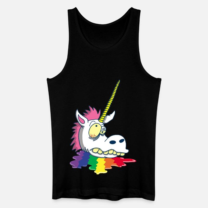 Abgetrennter Kopf eines Einhorns - Männer Bio Tank Top - Schwarz