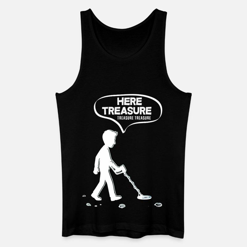 Hier Schatz Schatz Lustiger Sondengänger - Männer Bio Tank Top - Schwarz