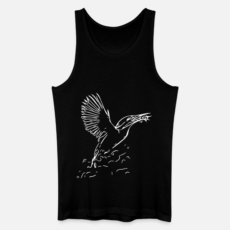 Eisvogel mit Fisch - Männer Bio Tank Top - Schwarz